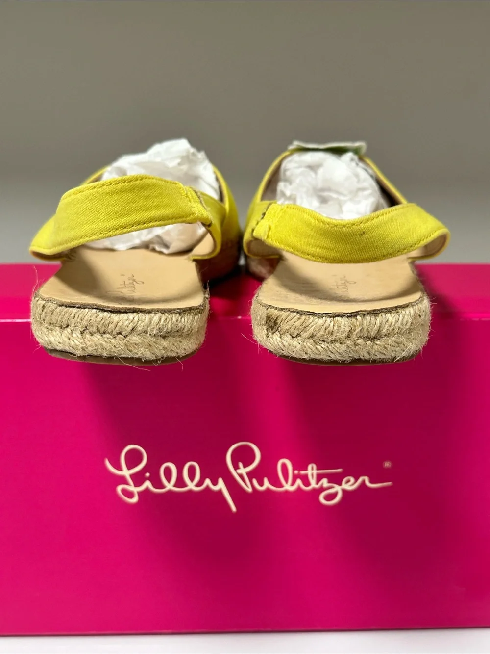 Lilly Pulitzer Sling back Espadrilles Watch Hill Yellow Pineapple
